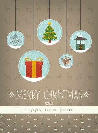 Karnet B6 Boże Narodzenie - Bombki (10szt)