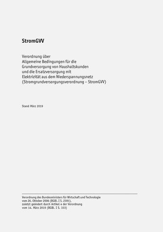StromGVV - Stromgrundversorgungsverordnung