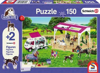 Puzzle 150 Schleich Wybieg dla koni + 2 figurki G3