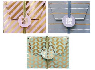 Pudełka na karty podarunkowe pastelowo-złote 3szt