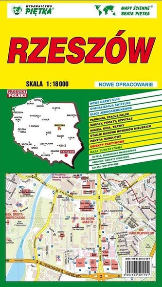 Rzeszów 1:18 000 plan miasta PIĘTKA