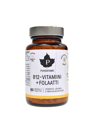 Puhdistamo - Vitamin B12 Folate 60 pastilek malina