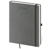 Diář 2018 - Flexies/týdenní B6/tmavě šedý  s gumičkou a poutkem na propisku