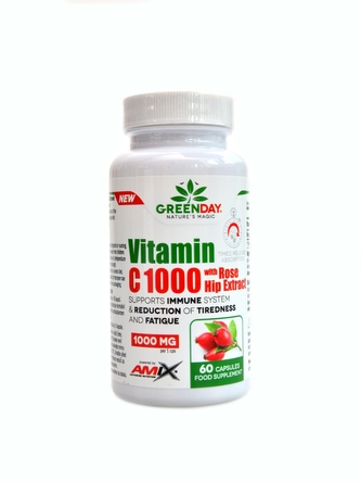 Amix GreenDay - Vitamín C 1000mg with rose hips 60 kapslí
