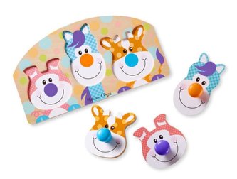 Drewniana układanka z noskami Farma