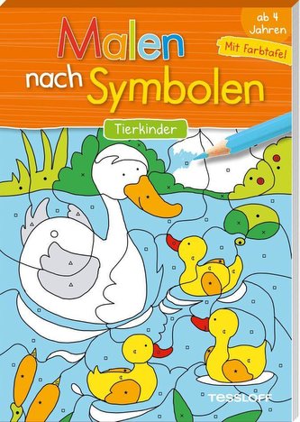 Malen nach Symbolen. Tierkinder. Mit ausklappbarer Farbtafel
