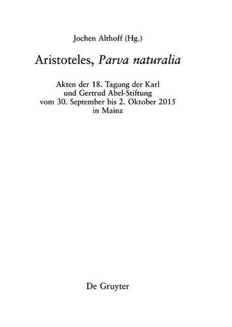 Aristoteles, >Parva naturalia