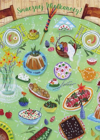 Karnet B6 Wielkanoc Stół