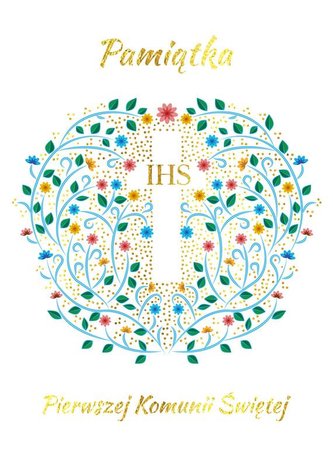 Karnet B6 Komunia - Krzyż