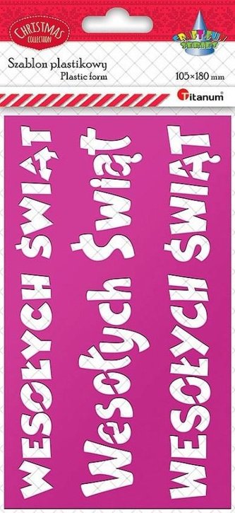 Szablon plastikowy 105 x180mm \"Wesołych Świąt\"