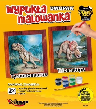 Wypukła malowanka Dinozaury - T-rex + Triceratops
