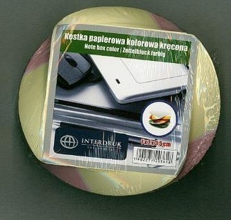 Kostka papierowa kolorowa 70x70x35 mm kręcona