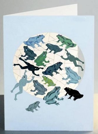 Karnet PM854 wycinany + koperta Żaby