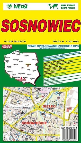 Sosnowiec 1:20 000 plan miasta PIĘTKA