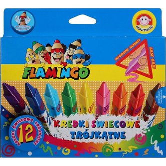 Kredki świecowe trójkątne 12 kolorów