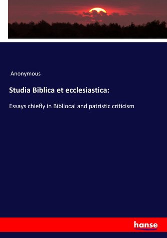 Studia Biblica et ecclesiastica: