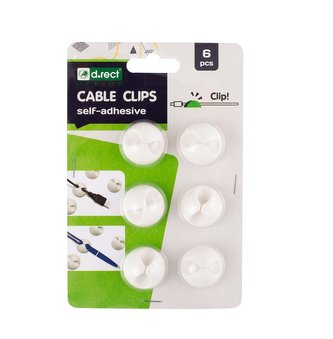 Uchwyt do kabli samoprzylepny biały D.RECT