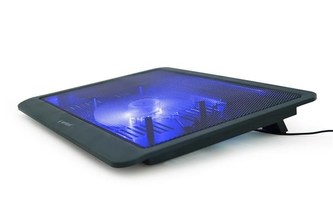 GEMBIRD Podstavec pod notebook NBS-1F15-03, pro notebooky do 15.6\", 125m větrák, LED, černý