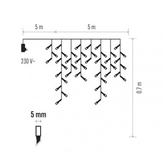 LED vánoční rampouchy, 5m, venkovní, stud.b.,ovlad.,prog.,č. LED vánoční rampouchy, 5m, venkovní, stud.b.,ovlad.,prog.,č.