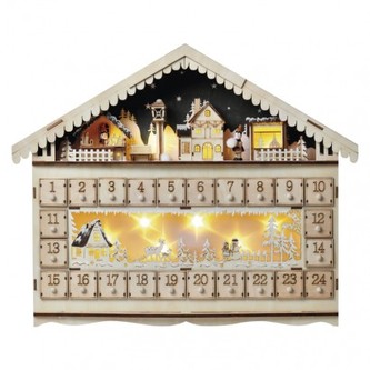 LED adventní kalendář, 19x40cm, 2x AA, vnitřní, teplá bílá LED adventní kalendář, 19x40cm, 2x AA, vnitřní, teplá bílá