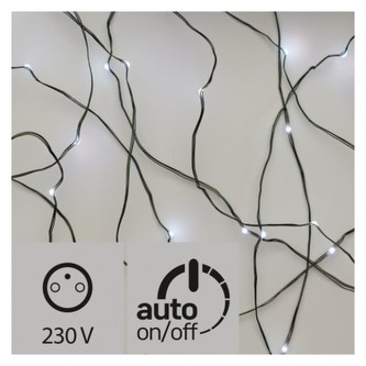 LED vánoční nano řetěz zelený, 15m, venkovní, stud. b., čas. LED vánoční nano řetěz zelený, 15m, venkovní, stud. b., čas.