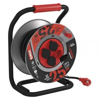 Guma-neoprén prodluž. kabel, buben kovový – 4z, 25m, 1,5mm2 Guma-neoprén prodluž. kabel, buben kovový – 4z, 25m, 1,5mm2