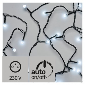LED vánoční cherry řetěz – kuličky, 48m, studená bílá, čas. LED vánoční cherry řetěz – kuličky, 48m, studená bílá, čas.