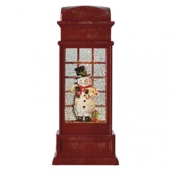 LED vánoční telefoní budka 25x10cm, 3x AA, vnitřní, teplá b.
