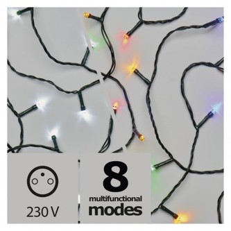 LED vánoční řetěz 2v1, 10m, studená bílá/multicolor,programy LED vánoční řetěz 2v1, 10m, studená bílá/multicolor,programy