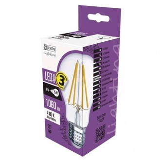 LED žárovka Filament A60 A++ 8W E27 neutrální bílá
