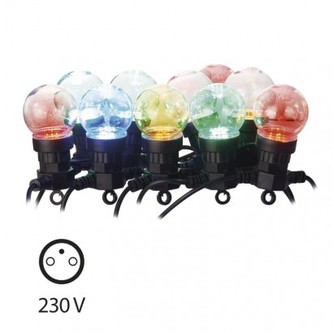LED světelný řetěz – 10× párty žárovky, 5m, multicolor LED světelný řetěz – 10× párty žárovky, 5m, multicolor