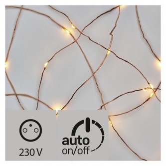 LED vánoční nano řetěz měděný, 10m, venkovní, teplá b., čas. LED vánoční nano řetěz měděný, 10m, venkovní, teplá b., čas.