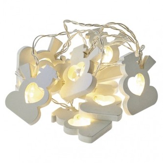 LED vánoční girlanda – sněhuláci, 2× AA, teplá bílá, časovač