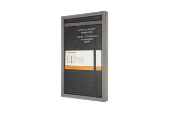 Moleskine Sada černý zápisník L a Go propisovací tužka černá