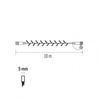 Spojovací Standard LED vánoční řetěz, 10m, multicolor