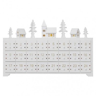 LED adventní kalendář, 37×23cm, 2× AA, vnitřní, teplá bílá LED adventní kalendář, 37×23cm, 2× AA, vnitřní, teplá bílá