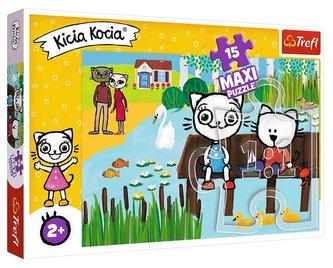 Puzzle 15 maxi Kicia Kocia nad jeziorem TREFL