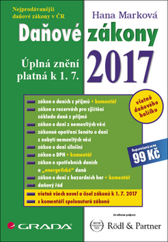 Daňové zákony 2017 - Úplná znění platná k 1. 7. 2017