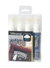 Křídový popisovač Securit SMA820 voděodolný šířka hrotu 7-15mm, White, 4ks