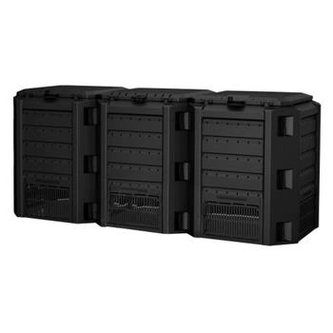 Kompostér 3x400 l COMPOGREEN (černý) Kompostér 3x400 l COMPOGREEN (černý)
