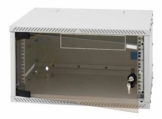 Rack Triton 19\" 12U/400mm, FLAT-PACK (rozložený), prosklené dveře, šedý