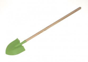 Rýč špičatý zelený s násadou kov/dřevo 80cm nářadí