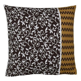 Povláček flanelový - hnědé lístky - 40x40cm