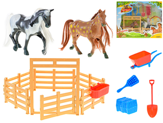 Koník 11cm 2ks s doplňky v krabičce