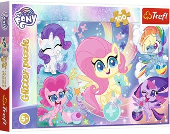 Puzzle 100 Glitter Błyszczące kucyki TREFL