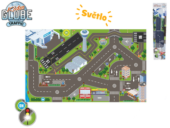 Koberec dopravní - letiště 120x72cm na baterie se světlem v krabičce