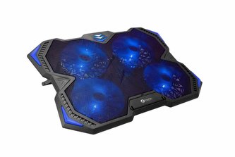 C-TECH chladící podložka pod NTB Zefyros (GCP-01R), casual gaming, 17,3\", červené podsvícení, regulace otáček