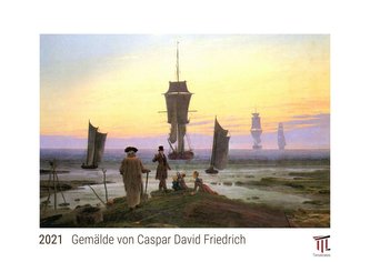 Gemälde von Caspar David Friedrich 2021 - White Edition - Timokrates Kalender, Wandkalender, Bildkalender - DIN A3 (42 x 30 cm)