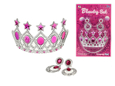 Sada krásy korunka a čelenka s naušnicemi na kartě
