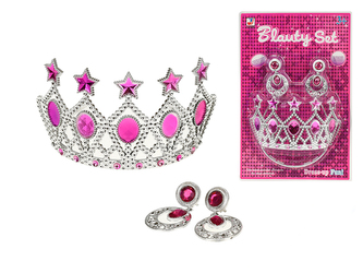 Sada krásy korunka a čelenka s naušnicemi na kartě